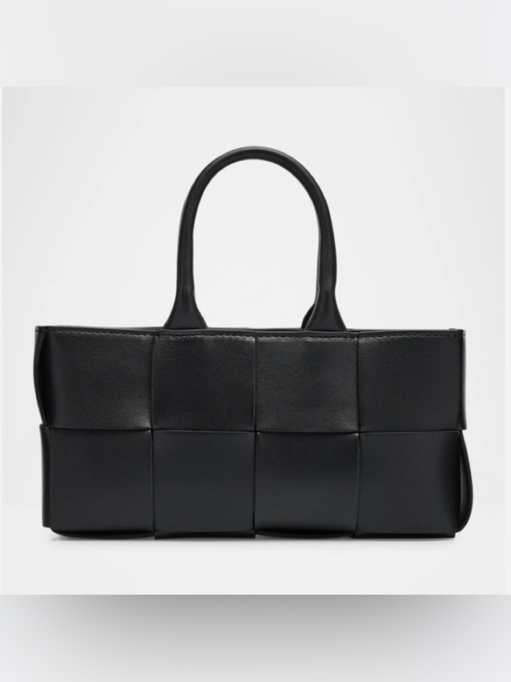 NWT ISADORA Italian leather Elegant Black Woven Tote Bag